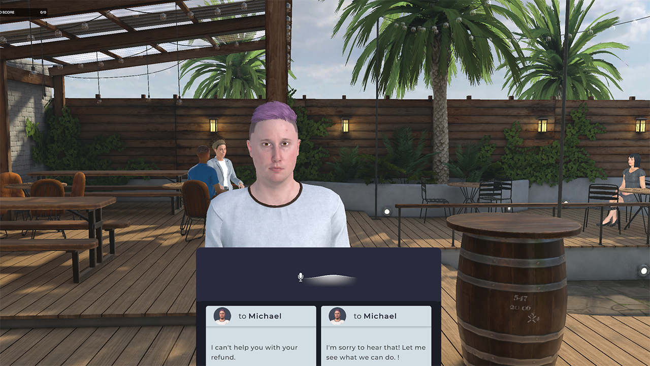 restaurant customer in VR